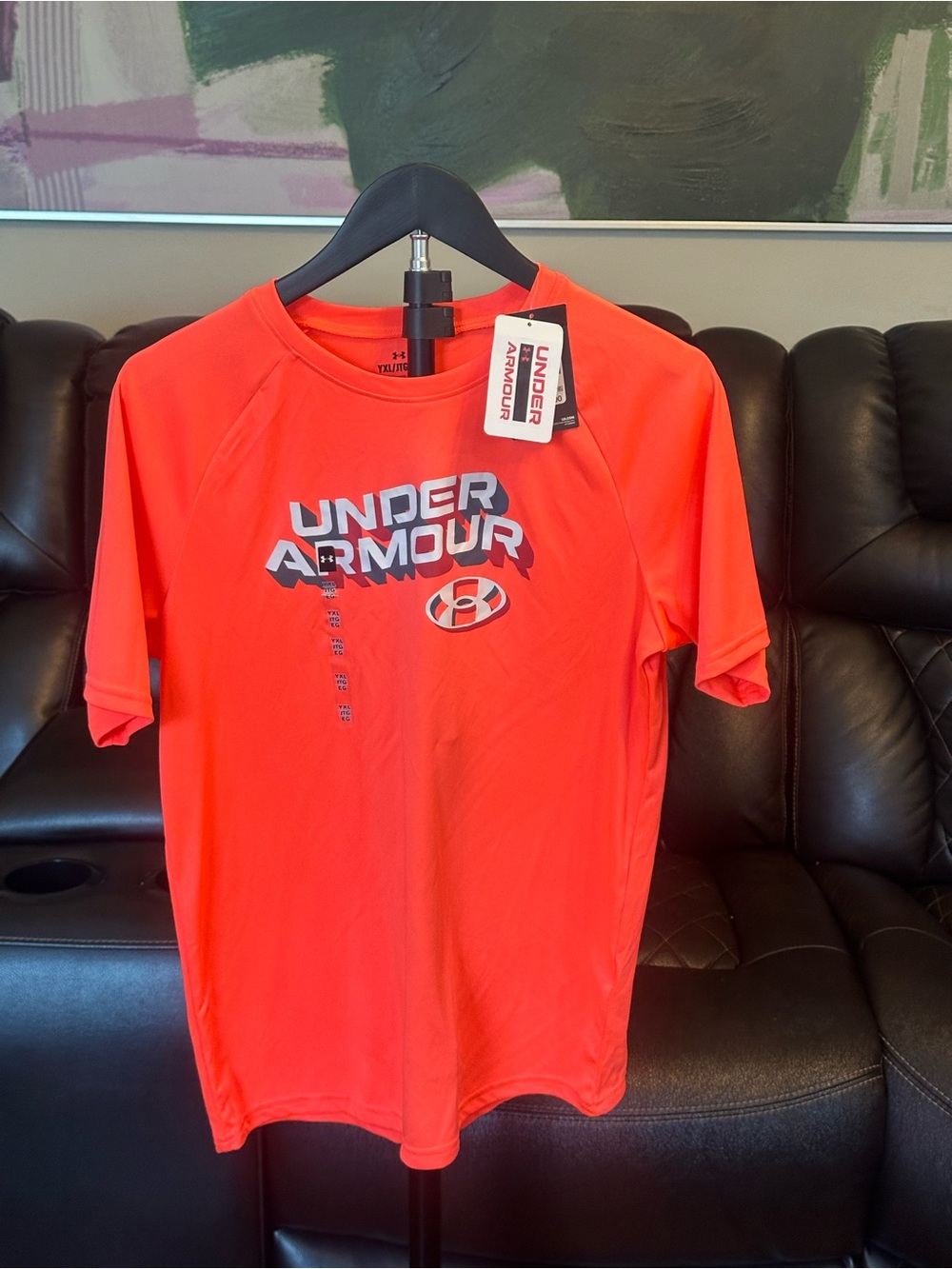 NWT Under Armour Boys YXXL UA Tech Orange Shirt